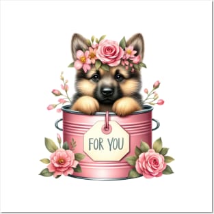 Valentine German Shepherd Dog For You Posters and Art